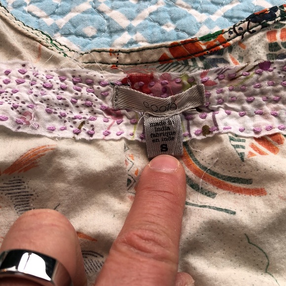 Ecote Embroidered Tank w Elastic Hem Sz S - Picture 3 of 7